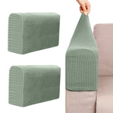2PCS Universal Chair Arm Protector Covers for Furniture Light Green