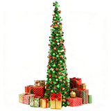 5FT Pop Up Christmas Tree Foldable Design with Metal Stand Decoration Style 1
