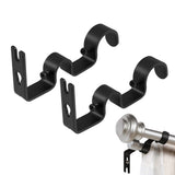 2PCS Hang Double Center Support Curtain Rod Bracket Pole Holder Hook for 1.8cm 2.6cm Rods