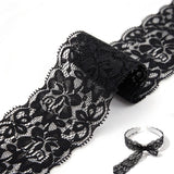 10 Yards Elastic Stretch Lace Trim Floral Ribbon for Sewing DIY Black