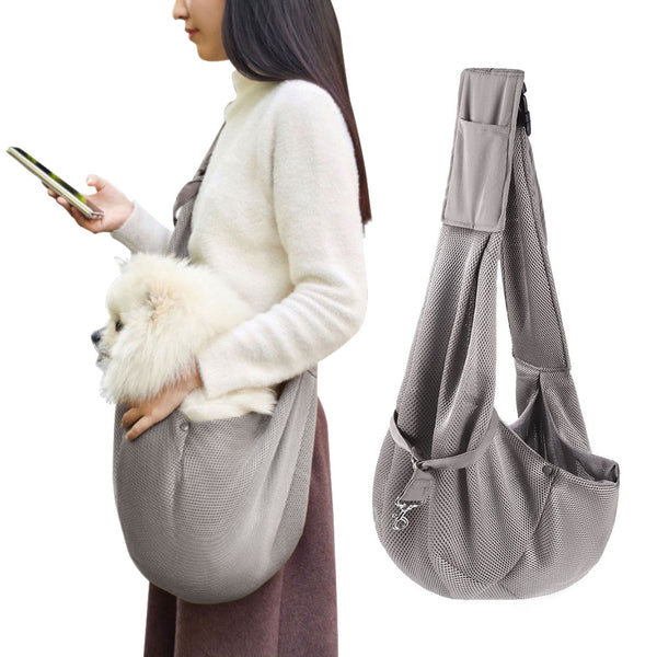 Adjustable Pet Dog Carrier Sling Bag Breathable Mesh Puppy Cat Carrier Gray