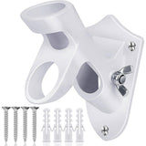45 and 90 Degree Dual Hole Flag Pole Wall Mount Adjustable Aluminum White