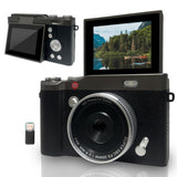 4K 64MP Vlogging Camera with Flip Screen & 16X Digital Zoom Black