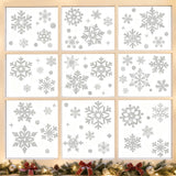 Christmas Window Clings – Snowflakes Static Stickers in Gold and Silver for Holiday Decorations Style 2