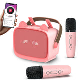 Mini Karaoke Machine – Portable MP3 Player with 2 Wireless Mics Toys & Gifts Pink