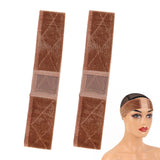 2 PCS Wig Grip Adjustable HeadBand Velvet Elastic Comfort Fastern Wig Band Brown