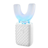 Electric 6 Modes Whole U Shaped Whole Mouth Brush Toothbrush for Adults White