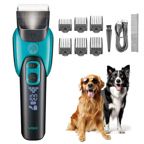 Electric Dog Grooming Kit Dog Shaver Clippers Rechargeable Pet Hair Thick Coats Trimmer Cyan