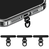 3 PCS 360 Degrees Rotating Stainless Steel Phone Tether Tab for most Phone Cases Black