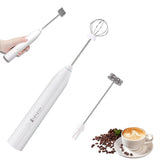 USB Electric Handheld Milk Frother for Coffee & Drinks White