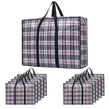 Large Stripe Storage Tote Bag Zipper Moving Bag Packing Supplies for Clothes Blanket Bedding Black