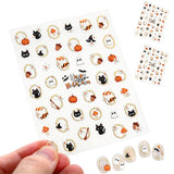 2PCS Halloween Nail Stickers Black Cat Ghost Pumpkin Self Adhesive