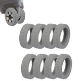 Set of 8Pcs Luggage Wheel Covers Silicone Suitcase Wheel Protectors Gray