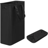 Slim Collapsible Laundry Basket with Handles for Small Spaces Black