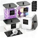 4Pcs Laundry Storage Container with Airtight Wooden Lids For Laundry Room Black