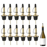 12Pcs Liquor Pour Spout With Dust Caps - Bottle Pourers for Alcohol Gold