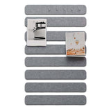 8 PCS Self Adhesive Felt Display Strips with 35 Push Pins for Wall Decor Light Gray