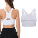Adjustable Sports Bras Wide Strap Design for Running and Gym Fitness White