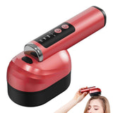Portable Wireless Electric Hair Comb with Vibration and Oil Mist Spray Red
