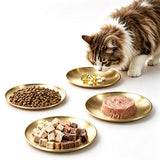 4Pcs Stainless Steel Pet Bowls Durable Shallow Pet Feeding Dishes Easy to Clean Gold