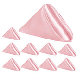 10 PCS Polyester Satin Dinner Napkins for Weddings Hotels Dining Pink