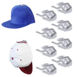 10 PCS Adhesive Hat Hooks for Wall for Baseball Caps White