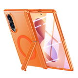 Shock Resistant Phone Case Compatible With Galaxy Z Fold 8 with Screen Protector Orange