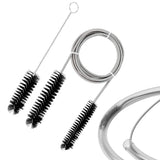 2 Pcs Flexible Drain Brush Set Double Ended Long Hose Pipe Cleaner for Refrigerator Defrost Black