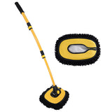3 Section Car Wash Brush Telescopic with 15 Degree Bent Handle Yellow