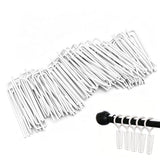 50Pcs Curtain Pleat Hooks 4 Prong Slips Gathering Hook Heading Pinch Pleat Painted Iron