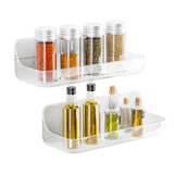 2Pcs No-Drill Acrylic Shower Caddy Wall Mount Storage Organizer Shelf