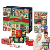24 Days Advent Calendar 1008Pcs Christmas Puzzle Countdown Calendar Xmas Jigsaw Puzzle Style 3