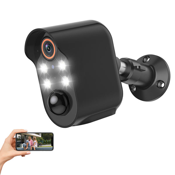 Wireless Security Camera AI Motion Detection WiFi Surveillance Home Camera with Color Night Vision Black