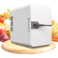 6L Mini Fridge for Drinks 12V Small Refrigerator for Home Office Dorm Car White