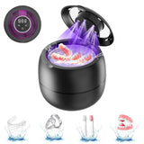Ultrasonic Retainer Cleaner Machine 45kHz Ultrasonic Dentures Cleaner for Night Guards Braces  Aligner Black