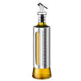 500ml Glass Oil Dispenser with Capacity Markings Push-Button Bottle