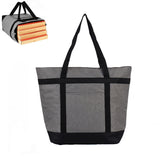 Insulated 39L Reusable Tote Bag for Grocery Shopping for Picnic Beach Grocery Gray