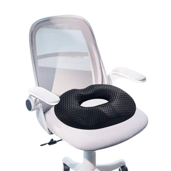 Men's Donut Seat Cushion Thick Memory Foam Hemorrhoid Pillow for Office Home Chairs Black