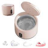 Ultrasonic Retainer Cleaner Rechargeable 3 Modes for Dentures Jewelry Pink