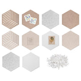 10PCS Hexagon Cork Self Adhesive Pin Board Alternative for Walls Decor