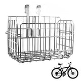 Bicycle Basket Front & Rear Hanging Storage Rack for Mountain Bike Silver