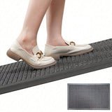 PVC Entrance Mat 45x75cm Slip Resistant Rubber Backing for Door Gray