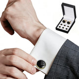 8 Pcs Men Cufflink Shirt Stud Set Tuxedo for Wedding Party Wear Style 2