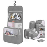 8Pcs Set Travel Packing Cubes Compression Storage Bags for Suitcases Grey
