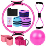 Yoga Set Pilates Essentials Kit for Women with Ring and Ball Pink