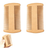 2PCS 20 Teeth Men Handcrafted Wood Narrow Wide Teeth for Home Travel
