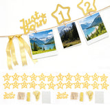 2 Set Glitter Star 1 to 12 Month Banner for First Birthday Photo Display