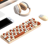2.4GHz  Wireless Keyboard and Mouse Combo Cute Brown