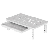 Computer Monitor Laptop Riser Desktop Organizer Space Saver Adjustable Height White