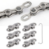 6 Pairs 9 Speed Speed Bike Chain Master Link Connector with 1 Hook Bike Chain
